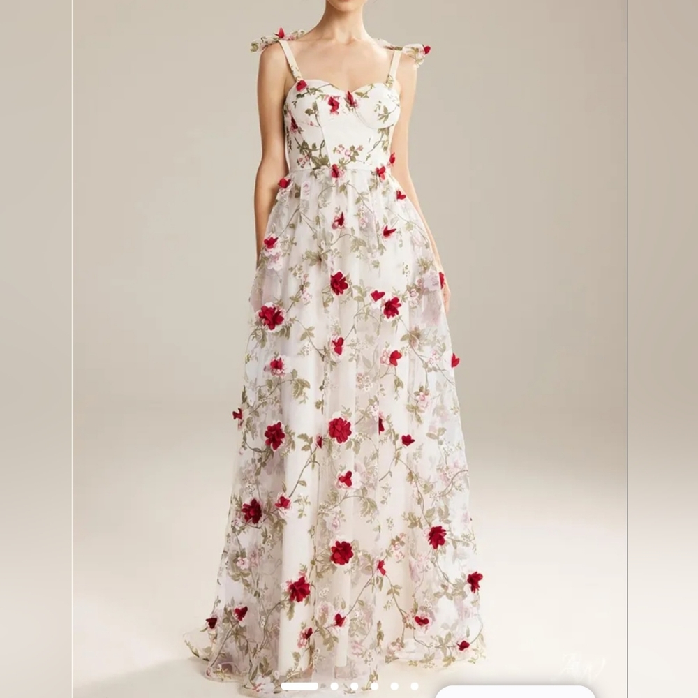 AW Floral Dress- Wedding, Prom, Homecoming